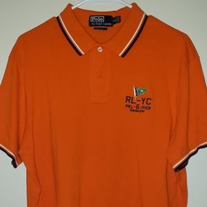 Polo by Ralph Lauren mens short sleeve shirt custom fit size extra large orange